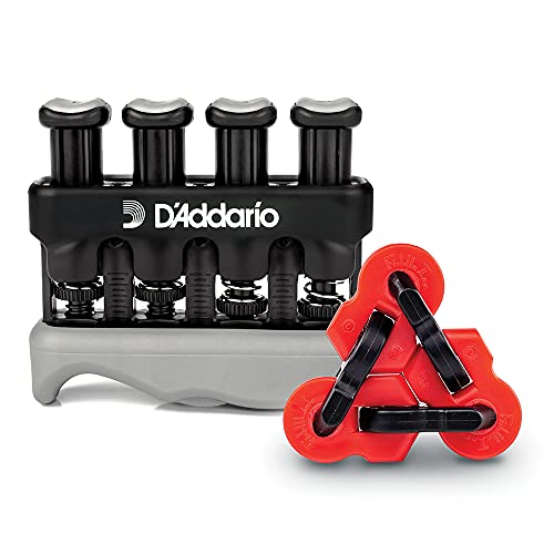 D'Addario Varigrip Finger Strengthener mit Fiddilink - Fingerübungsgerät & Gitarrentrainer mit simulierten Saiten zum Aufbau von Hornhaut - Kräftigungs- & Koordinationshilfe für Gitarristen von Planet Waves