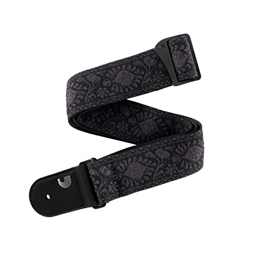 D'Addario gewebter Gitarrengurt - Gitarrenzubehör - Gurt E-Gitarre, Gurt Akustikgitarre, Gurt Akustikgitarre E-Gitarre & Gurt Bassgitarre - Monterey schwarz zweilagig von D'Addario