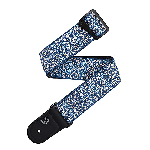 Gewebter Gitarrengurt Eco-Comfort mit persischem Muster, Blau von Planet Waves