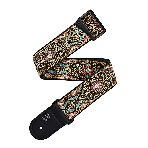 Gewebter Gitarrengurt Eco-Comfort mit persischem Muster, Schwarz von Planet Waves