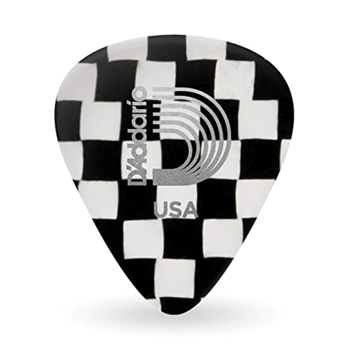 Planet Waves 1CCB7-25 Picks Classic Celluloid Picks Checkboard 25 Picks Standard Shape in Extra Heavy von Planet Waves