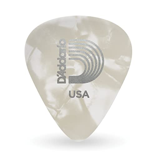 Planet Waves 1CWP6-10 Picks Pearl Celluloid Picks White Pearl 10 Picks Standard Shape in Heavy von Planet Waves