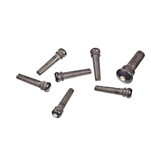 Planet Waves PWSP2 7 Ebenholz Brückenpins + 1 Ebenholz Endpin mit Abalone Inlay von Planet Waves