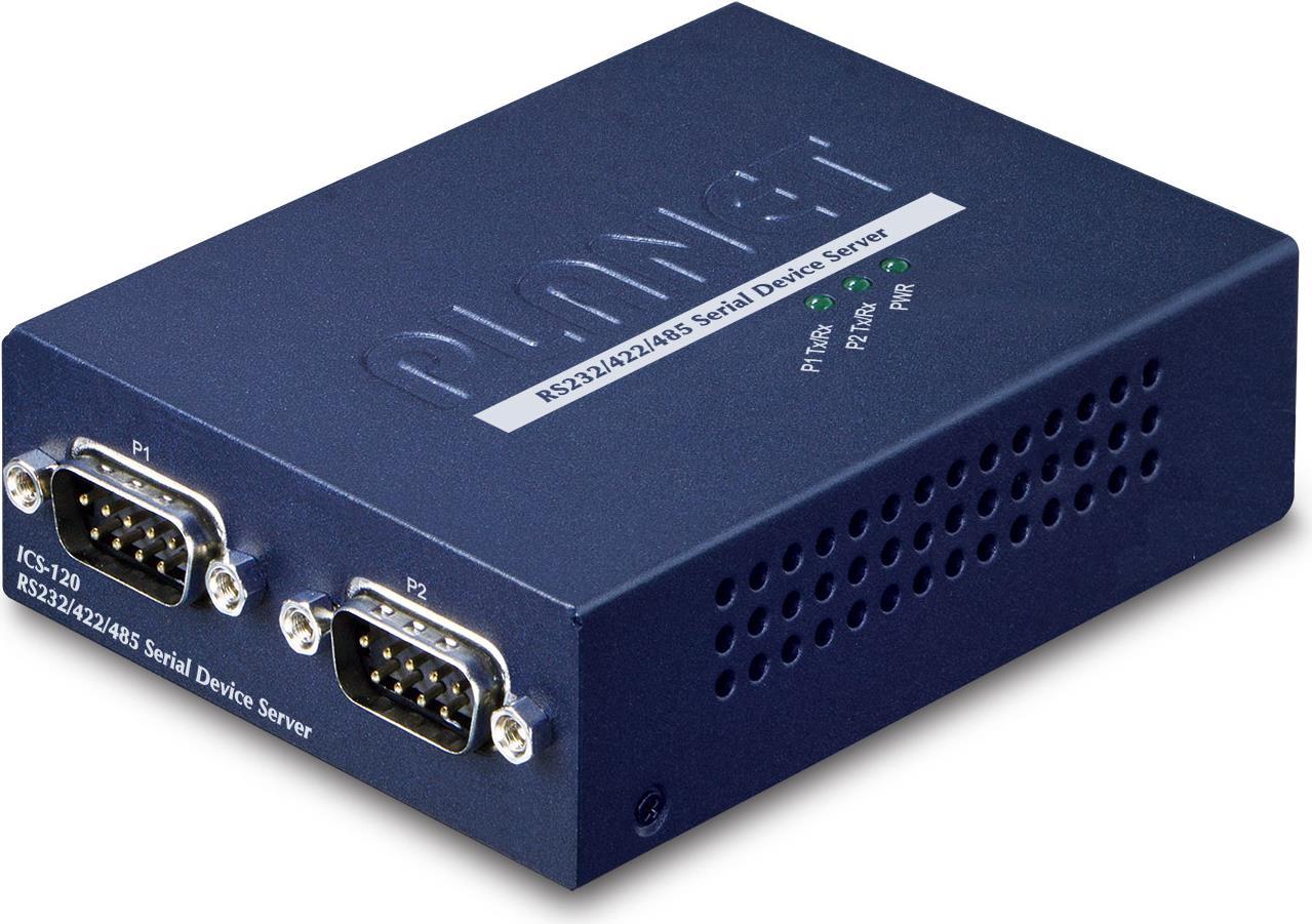 PLANET 2-Port RS232/422/485 Serial - 5,5 mA - 97 x 70 x 26 mm - 189 g - -10 - 60 °C - -10 - 70 °C - Blau (ICS-120) von Planet