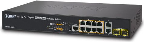PLANET GS-5220-8P2T2S - Switch - managed - 8 x 10/100/1000 (PoE+) + 2 x 10/100/1000 + 2 x Fast Ethernet/Gigabit SFP - Desktop, an Rack montierbar - PoE+ (240 W) (GS-5220-8P2T2S) von Planet