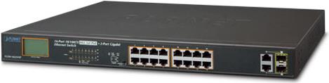 PLANET FGSW-1822VHP - Switch - nicht verwaltet - 16 x 10/100 (PoE+) + 2 x Kombi-Gigabit-SFP - Desktop - PoE+ (FGSW-1822VHP) von Planet