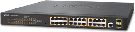 PLANET GS-4210-24P2S - Switch - verwaltet - 24 x 10/100/1000 (PoE+) + 2 x Gigabit SFP - an Rack montierbar - PoE+ (GS-4210-24P2S) von Planet