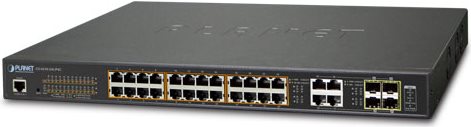 PLANET GS-4210-24UP4C - Switch - verwaltet - 24 x 10/100/1000 (UPOE) + 4 x Kombi-Gigabit-SFP - Desktop, an Rack montierbar - UPOE von Planet