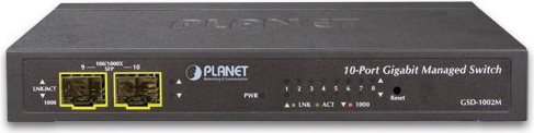 PLANET GSD-1002M - Switch - verwaltet - 8 x 10/100/1000 + 2 x Fast Ethernet/Gigabit SFP - Desktop (GSD-1002M) von Planet