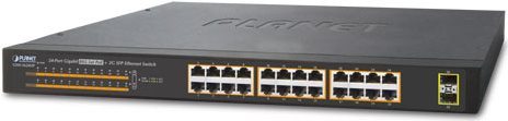 PLANET GSW-2620HP - Switch - 24 x 10/100/1000 (PoE+) + 2 x Gigabit SFP - Desktop, an Rack montierbar - PoE+ (220 W) (GSW-2620HP) von Planet