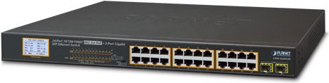 PLANET GSW-2620VHP - Switch - 24 x 10/100/1000 (PoE+) + 2 x Gigabit SFP - Desktop, an Rack montierbar - PoE+ (GSW-2620VHP) von Planet