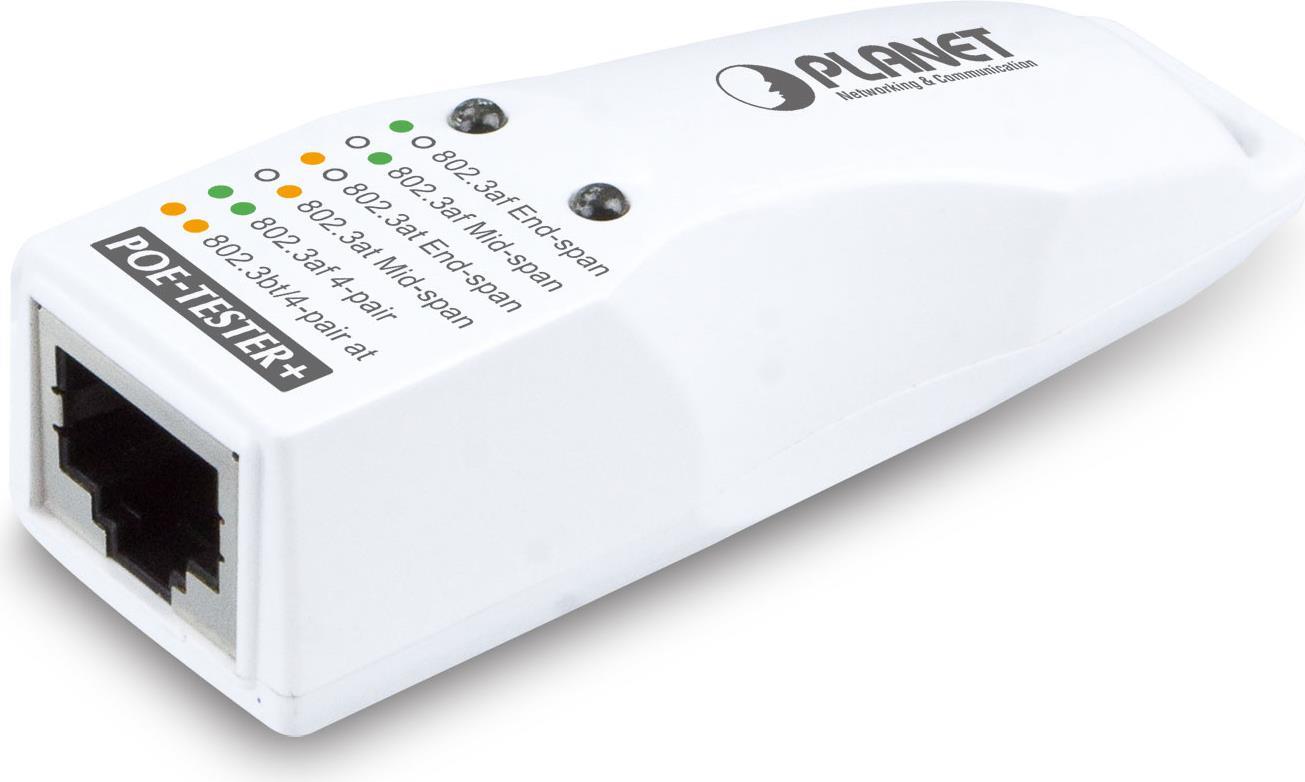 PLANET IEEE802.3bt/at/af POE Tester PoE-Tester Weiß (POE-TESTER+) von Planet
