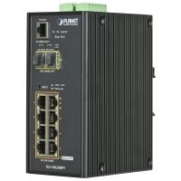 PLANET IGS-10020HPT - Switch - L2+ - managed - 8 x 10/100/1000 (PoE+) + 2 x Gigabit SFP - an DIN-Schiene montierbar, wandmontierbar - PoE+ (270 W) - Gleichstrom von Planet