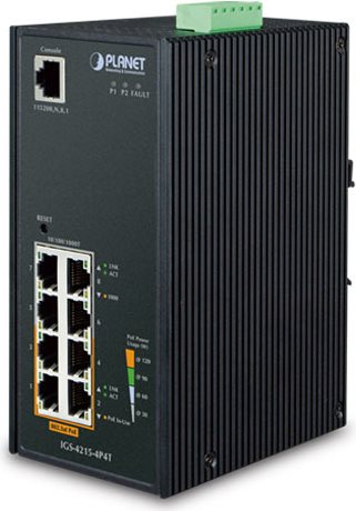 PLANET IGS-4215-4P4T - Switch - verwaltet - 4 x 10/100/1000 + 4 x 10/100/1000 (PoE) - an DIN-Schiene montierbar (144 W) von Planet