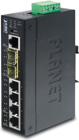 PLANET IGS-5225-4T2S - Switch - L2+ - verwaltet - 4 x 10/100/1000 + 2 x SFP - an DIN-Schiene montierbar - AC 24 V / DC 12 - 48 V (IGS-5225-4T2S) von Planet
