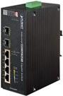 PLANET IGS-624HPT - Switch - 4 x 10/100/1000 (PoE+) + 2 x Gigabit SFP - an DIN-Schiene montierbar, wandmontierbar - PoE+ (120 W) - Gleichstrom von Planet