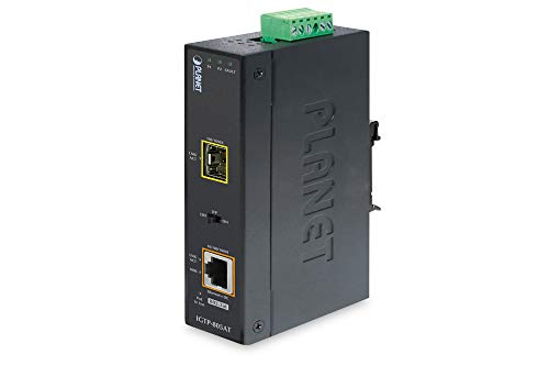 PLANET Industrial PoE Gigabit Media Converter SFP 10/100/1000Base-T to SFP Open Slot PoE 802.3at von Planet