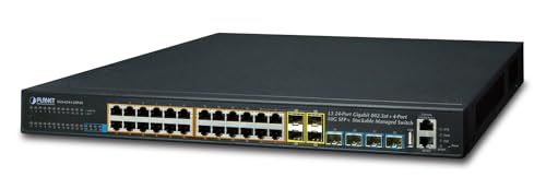 PLANETLayer 3 24-Port 10/100/1000T PoE 802.3at Switch 4-Port 10G SFP+ Uplinks Stackable Web Managed PLANETLayer 3 24-Port 10/100/1000T PoE 802.3at Switch 4-Port 10G SFP+ Uplinks Stackable Web Managed von Planet