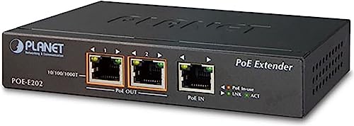 Planet 1-Port 802.3at PoE+ to 2-Port 802.3af/at Gigabit PoE Extender up to 100 Meters von Planet