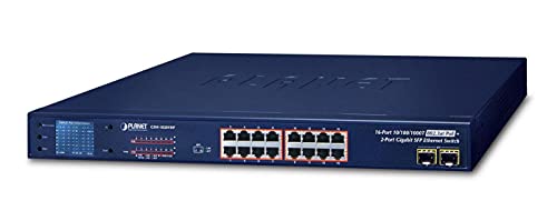 Planet 16-Port 10/100/1000T 802.3at PoE + 2-P 1000X SFP Gigabit, GSW-1820VHP (PoE + 2-P 1000X SFP Gigabit Switch with smart Color LCDÿ(300W PoE Budget, Standard/VLAN/Extend Mode, PoE) von Planet