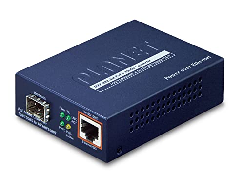 Planet 802.3at PoE Media Converter SFP 10/100/1000Base-T to SFP Open Slot Incl. PSU Without SFP Module von Planet
