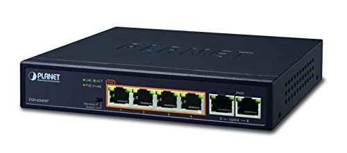 Planet FSD-604HP Network Switch Unmanaged Fast Ethernet (10/100) Power Over Ethernet (PoE) Blue von Planet