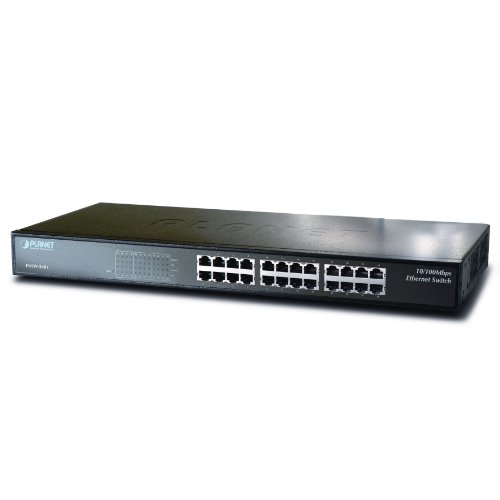 Planet Fast Ethernet Switch N-Way 24-Port 10/100 Mbps 24x RJ45 Rack Mount von Planet