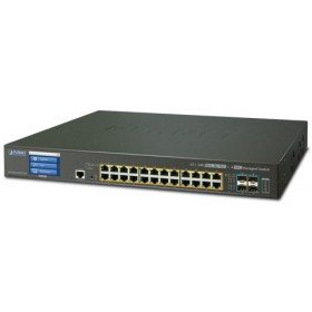 Planet GS-5220-24UPL4XVR gemanaged L2+ Gigabit Ethernet (10/100/1000) Energie Über Ethernet (PoE) Unterstützung 1.25U Schwarz Netzwerk-Switch von Planet