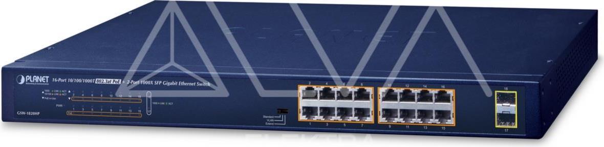 Planet GSW-1820HP Netzwerk-Switch Unmanaged Gigabit Ethernet (10/100/1000) Blau 1U Power over Ethernet (PoE) (GSW-1820HP) von Planet