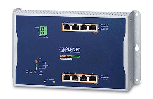 Planet IP30, IPv6/IPv4, 4-Port 10/100/1000T 802.3bt 95W PoE+, W126160945 (10/100/1000T 802.3bt 95W PoE+ 4-P 10/100/1000T 802.3at PoE+ 2-P 100/1000X SFP Wall-Mount Managed Switch) von Planet