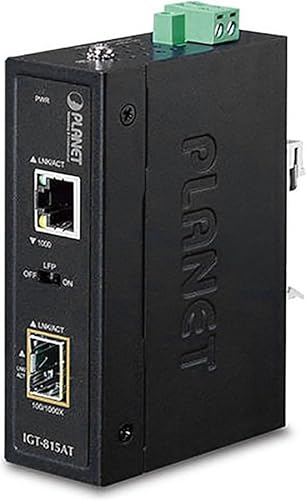 Planet IP30 Compact Size Industrial 100/1000BASE-X SFP to Base-T, IGT-815AT (100/1000BASE-X SFP to Base-T Media Converter LFP Supported) von Planet