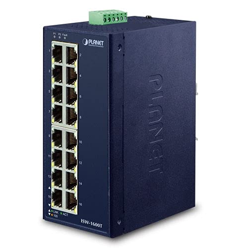 Planet ISW-1600T Fast Ethernet Netzwerk-Switch (10/100) Blau – Netzwerk-Switches (Fast Ethernet (10/100), Wandmontage) von Planet