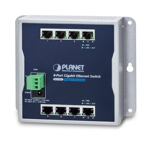 Planet Industrial 8-Port 10/100/1000T Wall-Mount Switch (-10-60 Degrees C) von Planet