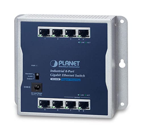 Planet Industrial 8-Port 10/100/1000T Wall-Mounted, W125661827 (10/100/1000T Wall-Mounted Gigabit Ethernet Switch Industrial 8-Port, Unmanaged, Full Duplex, Wall) von Planet