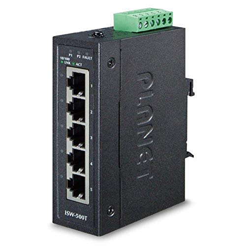 Planet Ip30 Compact Size 5-Port 10/100Tx Fast Ethernet Switch, Isw-500T (10/100Tx Fast Ethernet Switch (-40~75 Degrees C)) von Planet