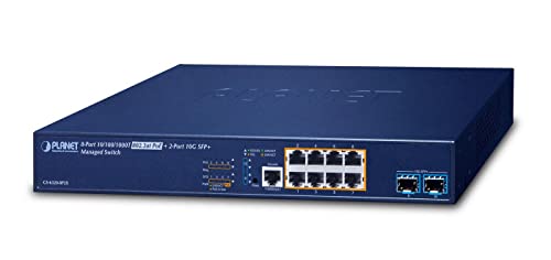 Planet L3 8-Port 10/100/1000T 802.3at PoE + 2-Port 10G SFP+, W126279327 (802.3at PoE + 2-Port 10G SFP+ Managed Switch (120W PoE Budget, 200m Extend mo L3 8-Port 10/100/1000T,) von Planet