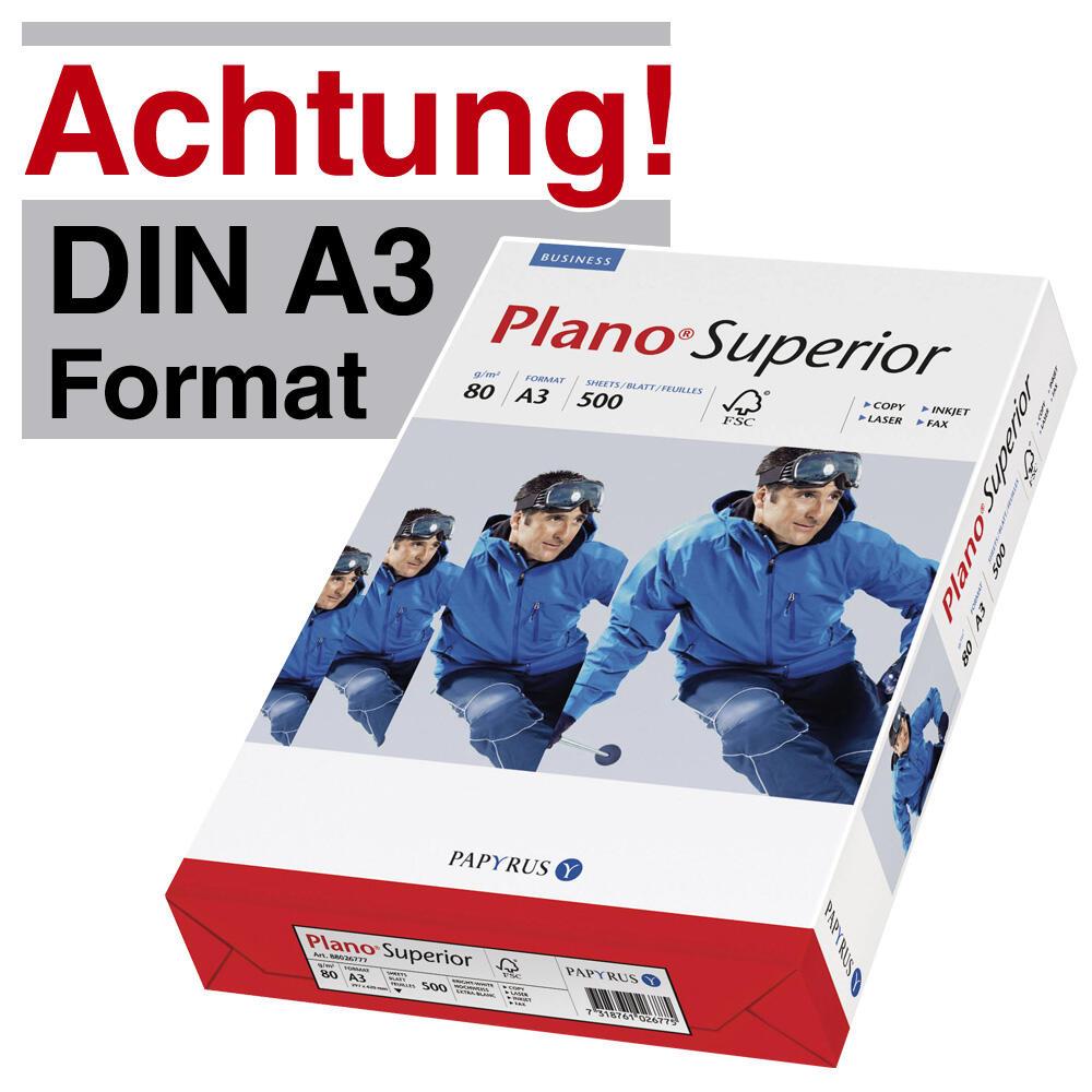 Plano Kopierpapier Plano Superior Papier A3, 80g DIN A3 80 g/m² von Plano