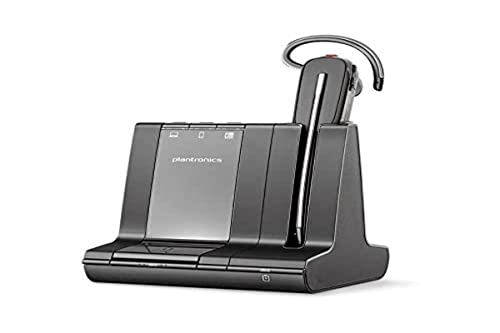 Plantronics DECT-Mono-Headset 'Savi W8240' konvertibel, mit Basisstation, Überkopfbügel + Nackenbügel und Ohrhaken, SoundGuard, Schwarz von Plantronics