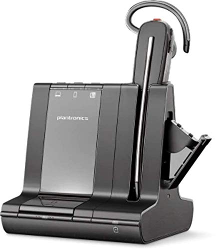 Plantronics DECT-Mono-Headset 'Savi W8245' konvertibel, mit Basisstation, Überkopfbügel + Nackenbügel und Ohrhaken, SoundGuard und Batterieladefach, Schwarz von Plantronics