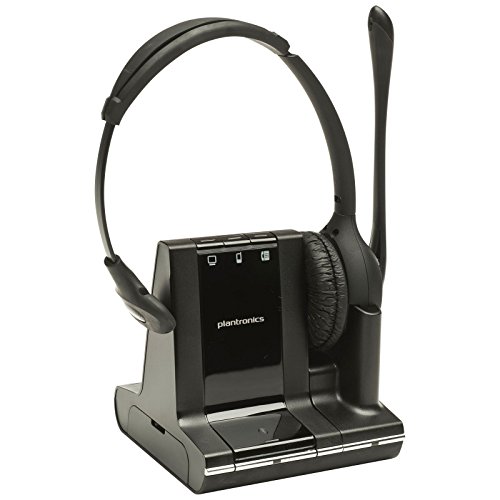 Plantronics Savi W710 – Kopfhörer mit Mikrofon (Call Center/Büro, Monophon, Kopfband, Schwarz, DECT, kabellos) von Plantronics