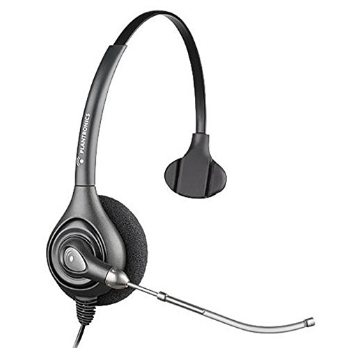 Plantronics SupraPlus HW351/A Wideband Monophon Kopfband Silber Kopfhörer mit Mikrofon Kopfhörer mit Mikrofon (Callcenter/Büro, Monophon, Band, Silber, mit Kabel, 100-4000 Hz) von Plantronics