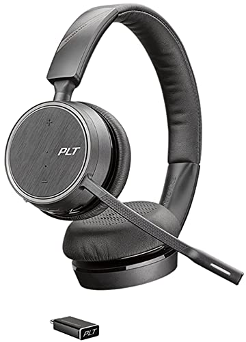 Plantronics – Voyager 4220 UC USB-C Headset (Poly) – Stereo Bluetooth-Kopfhörer mit Bügel-Mikrofon und Noise-Cancelling – Anschluss an PC, Mac und Mobiltelefon – Kompatibel mit Teams, Zoom & mehr von Plantronics