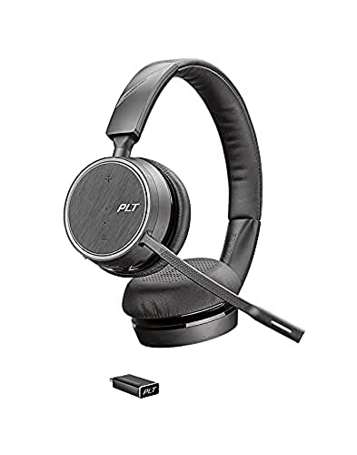Plantronics – Voyager 4220 UC USB-C Headset (Poly) – Stereo Bluetooth-Kopfhörer mit Bügel-Mikrofon und Noise-Cancelling – Anschluss an PC, Mac und Mobiltelefon – Teams (zertifiziert) von Plantronics