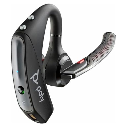 Plantronics Voyager 5200 UC Wireless Headset & Lade-Case (Poly) Einohr-Bluetooth mit Mikrofon zur Geräuschunterdrückung - Verbindung Handy/PC via Bluetooth - für Teams, Zoom & mehr von Plantronics