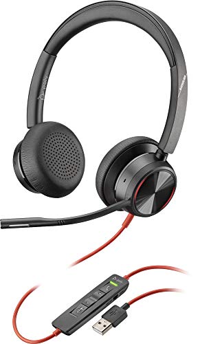 Poly - Blackwire 8225 Stereo-Headset mit Mikrofon (Plantronics) – PC-Headset mit USB-A zum Anschluss an Ihren Computer/Mac, Active Noise Cancelling, funktioniert mit Teams (zertifiziert), Zoom & mehr von Plantronics