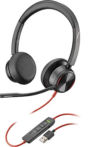 Poly - Blackwire 8225 Stereo-Headset mit Mikrofon (Plantronics) – PC-Headset mit USB-A zum Anschluss an Ihren Computer/Mac, Active Noise Cancelling, funktioniert mit Teams (zertifiziert), Zoom & mehr von Poly
