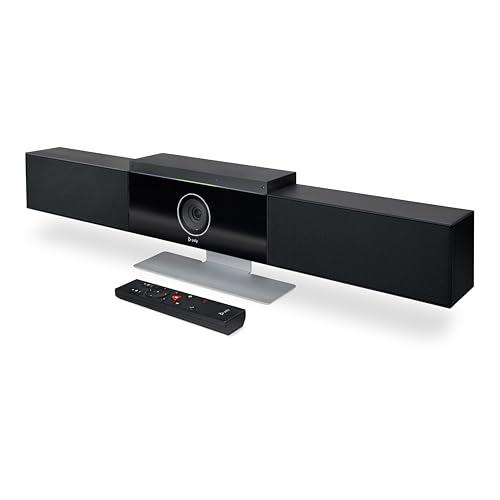 Poly Studio 4K USB-Videokonferenzsystem (Polycom) - Kamera, Mikrofon & Lautsprecherleiste für kleine & mittlere Konferenzräume - Presenter Tracking, NoiseBlock AI, Autoframing, Teams/Zoom zertifiziert von Poly