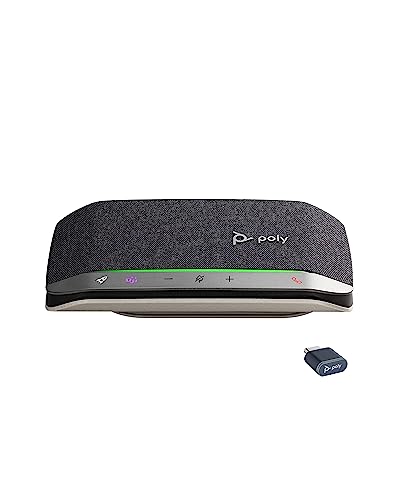 Poly Sync 20+ Persönlicher, tragbarer Bluetooth-Konferenzlautsprecher (Plantronics) – Echo-/Rauschunterdrückung – USB-C-Bluetooth-Adapter, Kompatibel: Teams (zertifiziert), Zoom, PC, Mac, Mobiltelefon von Plantronics