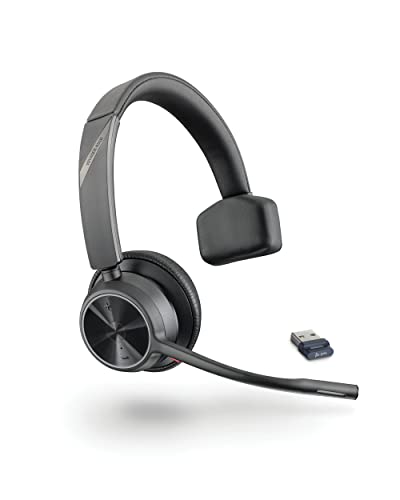 Poly Voyager 4310 UC schnurloses Headset (Plantronics) – Mono Bluetooth-Headset, Noise Cancelling-Mikrofon, lange Akkulaufzeit, Verbindung mit PC/Mac/Mobiltelefon per Bluetooth – Teams, Zoom und mehr von Plantronics