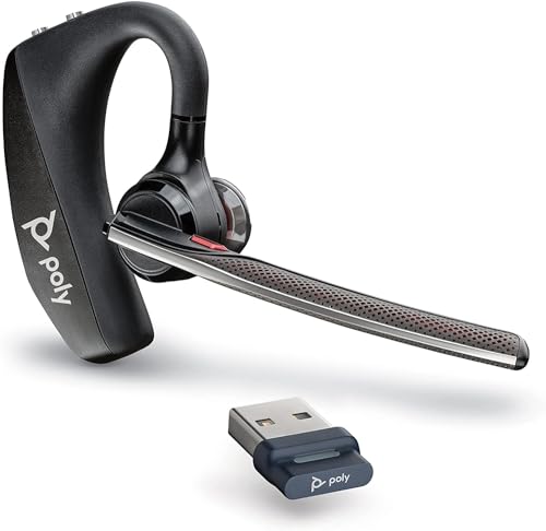 Poly Voyager 5200 UC Wireless Headset & Ladestation (Plantronics) - Einohr Bluetooth-Headset (Mono) mit Mikrofon mit Geräuschunterdrückung - Verbindung zu Handy/Mac/PC über Bluetooth von Plantronics